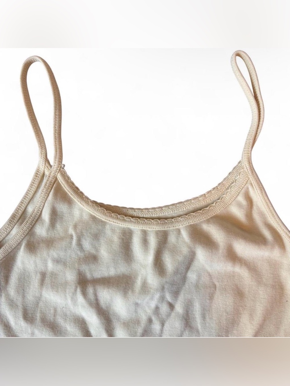 Brandy Melville Pastel Yellow Tank Top with Spaghetti Straps Size Small - Picture 3 of 5